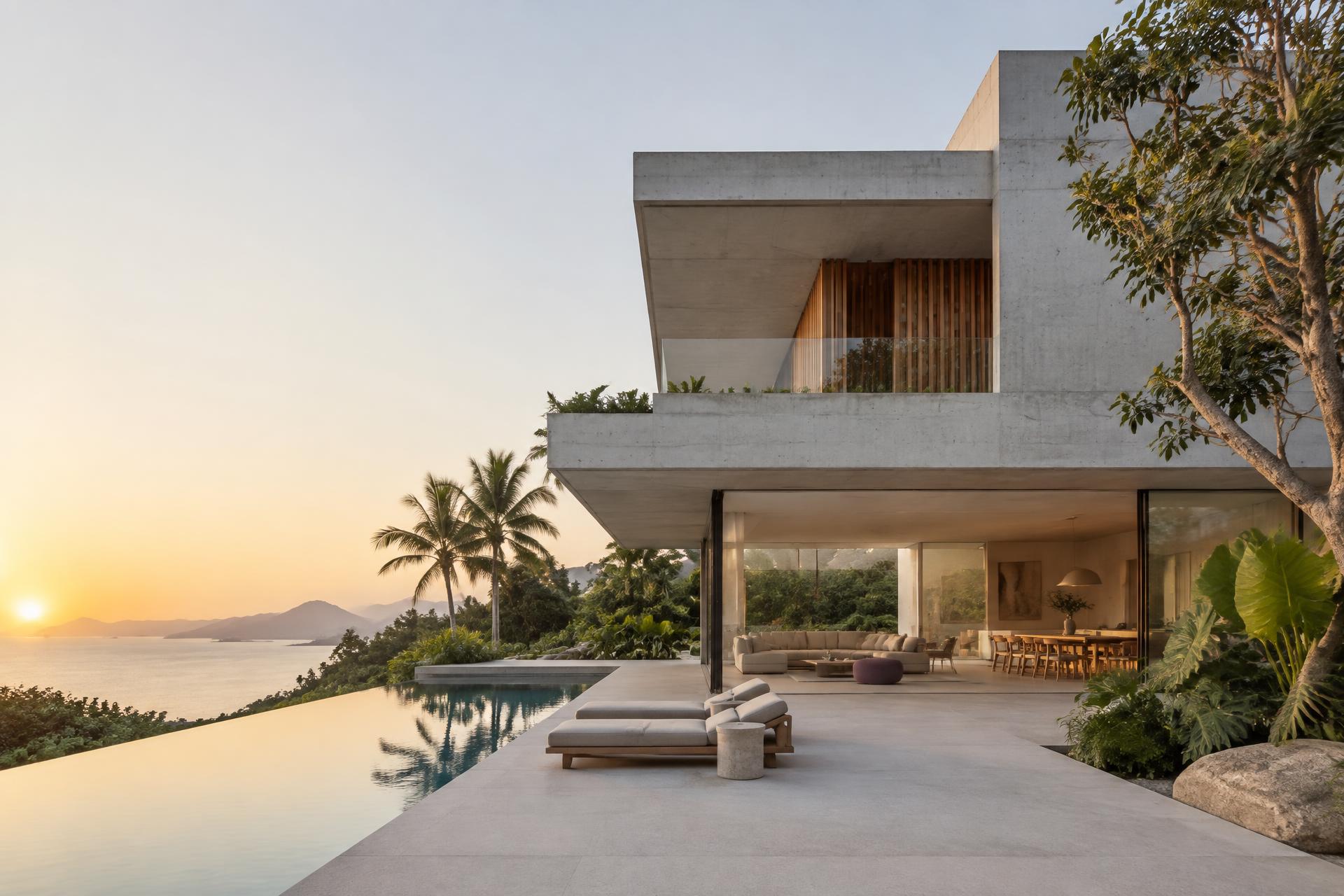 Residência contemporânea integrada à paisagem